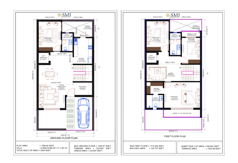 Villa 3 1509 Square Feet 4 BHK Suraksha Enclave SMJ Villas