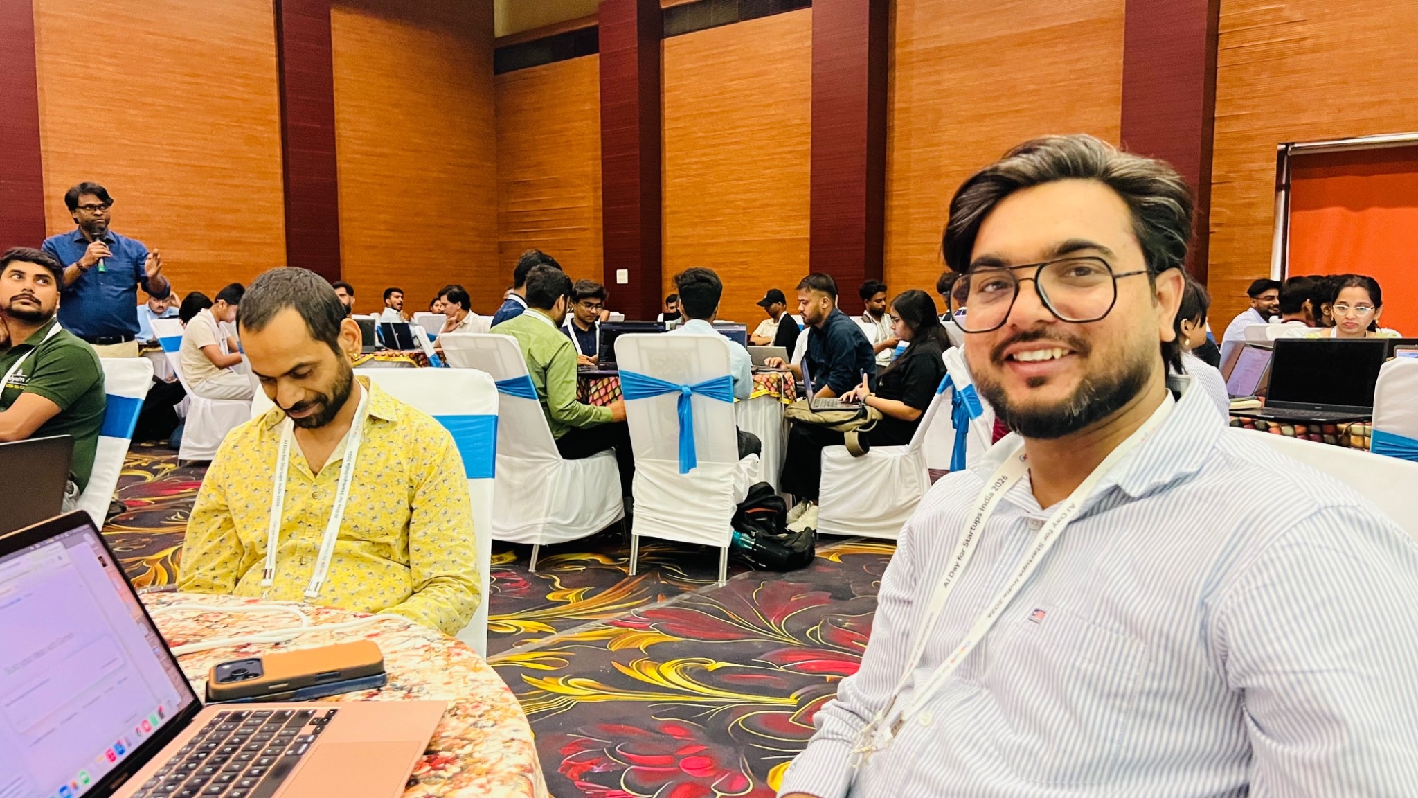 Entrepreneurs and startup teams participating in AI innovation workshops at IIM Lucknow